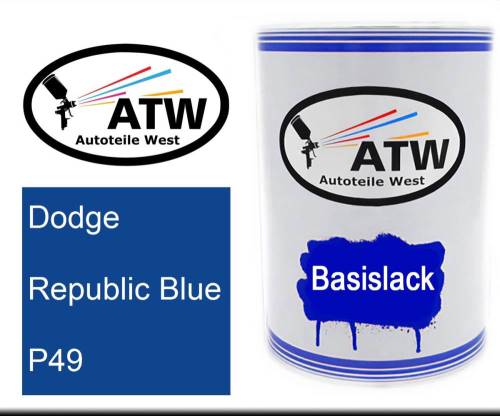 Dodge, Republic Blue, P49: 500ml Lackdose, von ATW Autoteile West.